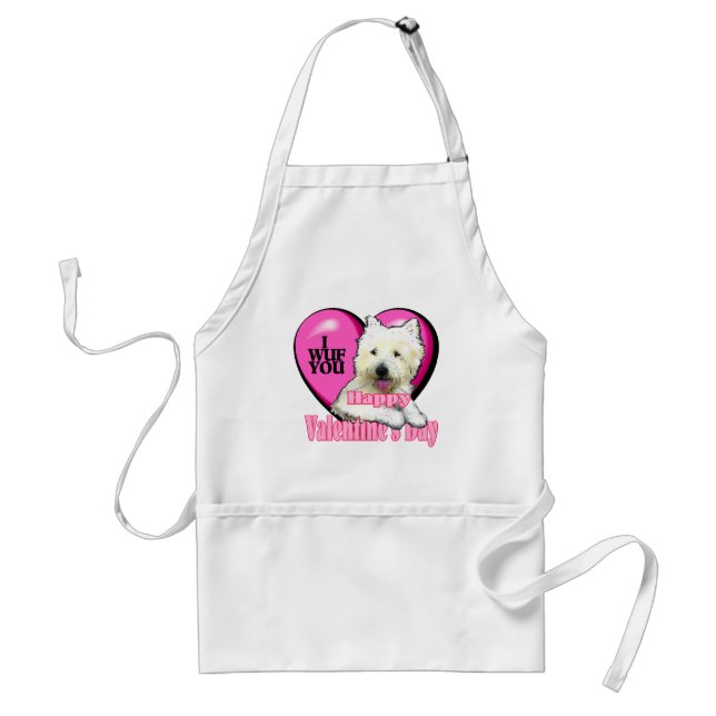 Tablier West Highland White Terrier Valentines (Devant)
