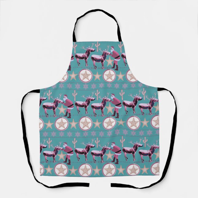 Tablier Western Donkey Christmas Gingerbread Texas Star (Recto)