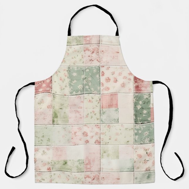 Tablier Western Farm Mint Pink Floral Quilt Patterns (Recto)