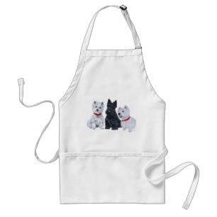 Tablier Westies et un Scottie ensemble