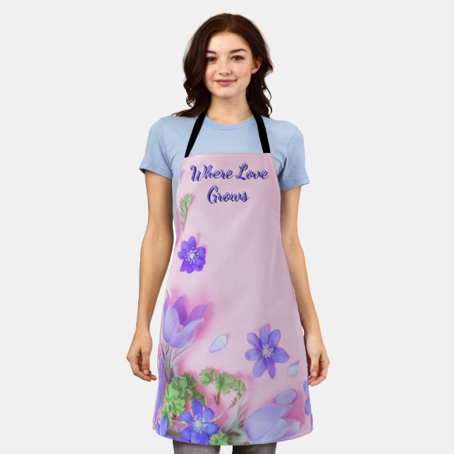 Tablier Where Love Grows | Tablier de cuisine flor (Porté)