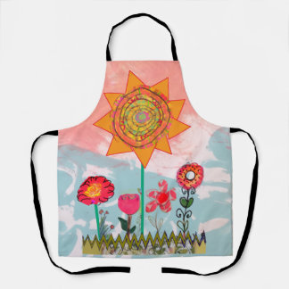 Tablier Whimsical Flowers All-Over Print Apron