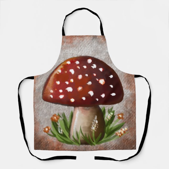 Tablier Whimsical Mushroom & Fungi Motif – Nature-Inspired (Recto)