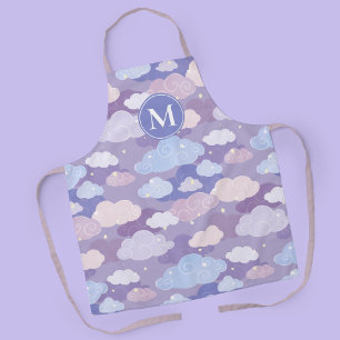 Tablier Whimsical Pastel Clouds et étoiles Motif