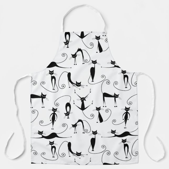 Tablier Whimsical Skinny Motif de chat noir (Recto)