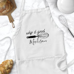 Tablier Whip It Good Funny Personnalisé<br><div class="desc">Whip It Good Funny Personnalisé Adulte Apron. Agréable tablier de chef avec un fouet à la cuisine et une citation drôle d'humour cuisine. Personnalisez cette conception d'humour de cuisine personnalisée avec votre propre nom ou texte.</div>