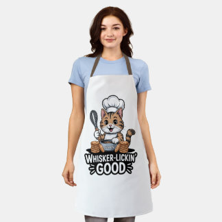 Tablier Whisker-Lickin’ Good Funny Cooking Tabby Cat Baker