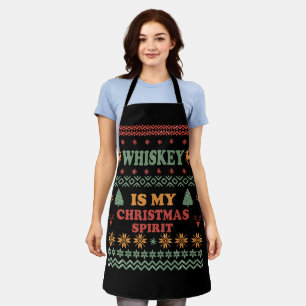 Tablier Whiskey est mon esprit de noël drôle pull moche