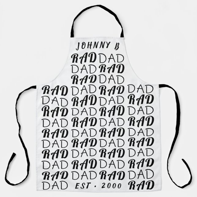 Tablier White Premium RAD DAD fête des pères Funky Fun (Recto)