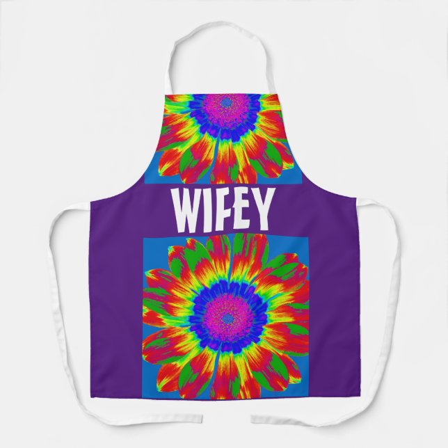 TABLIER WIFEY TIE DYE KITCHEN APRON (Recto)