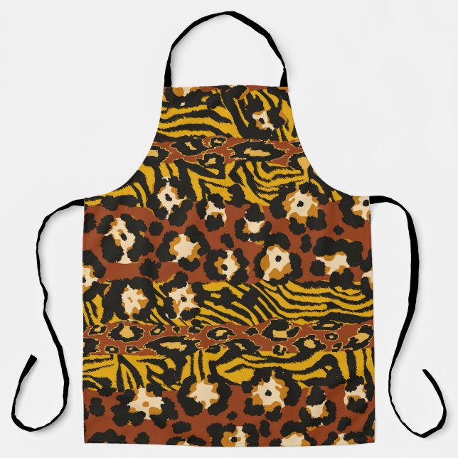 Tablier Wild animal leopard and tiger skins patchwork abst (Recto)