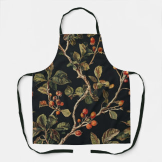 Tablier Wild Berries Black Apron - Custom Pink Berry Print