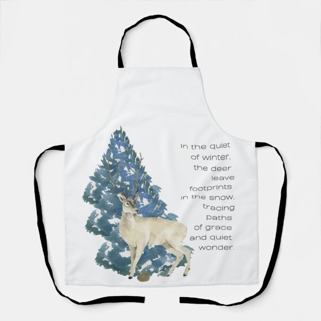 Tablier Wild Deer Footprints in Snow – Winter Nature Art (Recto)