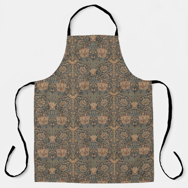 Tablier William Morris : Apron à sucettes de miel bleu (Recto)