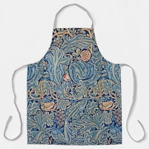 Tablier William Morris Beau motif floral bleu rose