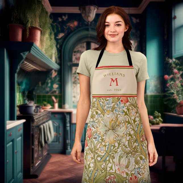 Tablier William Morris Lily Art Nouveau Floral (Créateur téléchargé)