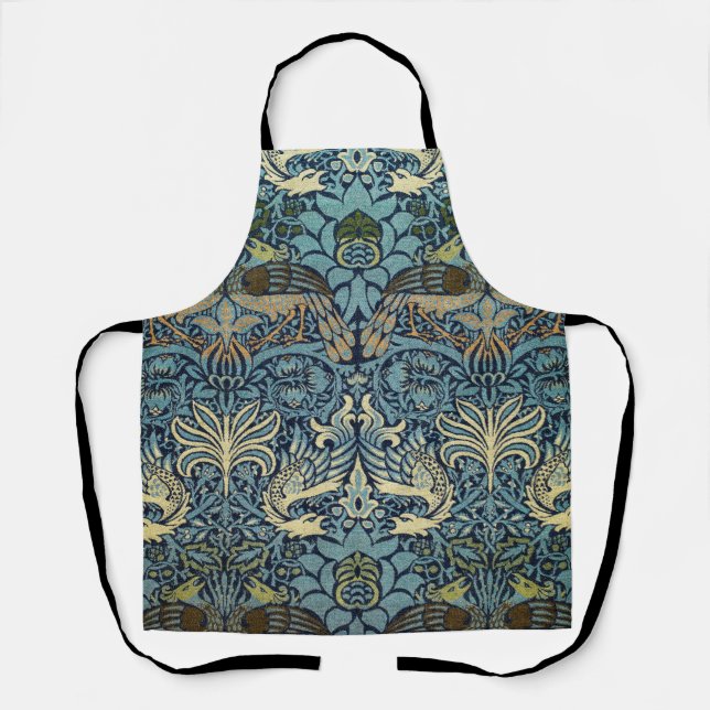 Tablier William Morris Paon et Dragon Tissé (Recto)