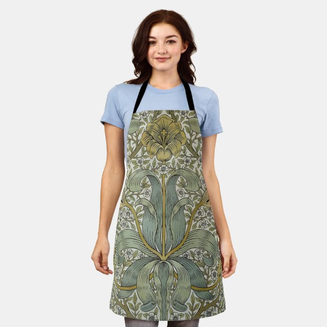 Tablier William Morris Spring Motif classique épais (Porté)