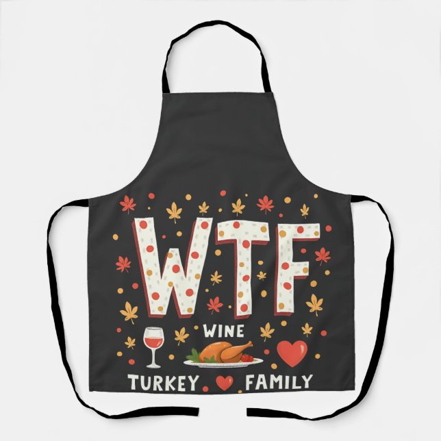 Tablier WIne Turquie Famille drôle Thanksgiving (Recto)