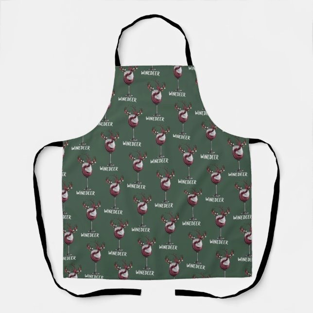 Tablier Winedeer Drôle de Noël pour les couples Correspond (Recto)