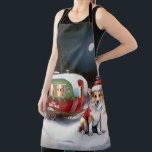 Tablier Winter Corgi Caravan Christmas Adventure<br><div class="desc">Laissez-vous tenter par la magie d'une nuit d'hiver enneigée alors qu'une caravane glisse gracieusement à travers le paysage illuminé par la lune. La beauté sereine de la neige scintillante et l'éclat enchanteur de la lune créent une scène captivante, promettant une aventure de Noël inoubliable remplie de chaleur, de joie et...</div>