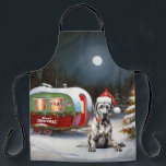 Tablier Winter Great Dane Caravan Christmas Adventure<br><div class="desc">Laissez-vous tenter par la magie d'une nuit d'hiver enneigée alors qu'une caravane glisse gracieusement à travers le paysage illuminé par la lune. La beauté sereine de la neige scintillante et l'éclat enchanteur de la lune créent une scène captivante, promettant une aventure de Noël inoubliable remplie de chaleur, de joie et...</div>
