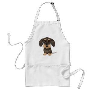 Tablier Wirehaired Dachshund   Cute Cartoon Dog Teckel