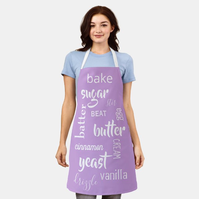 Tablier Wisteria Baking Words Apron (Porté)