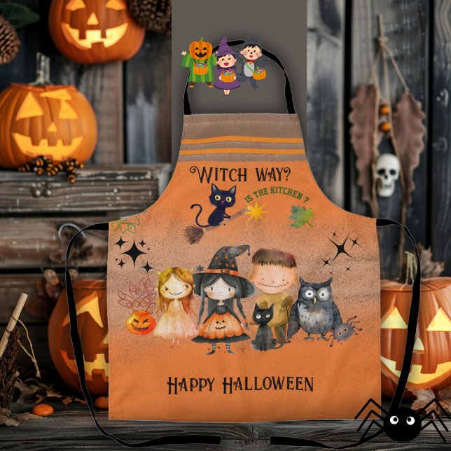 Tablier Witch Way Halloween Orange (Witch Way Halloween Orange Apron )