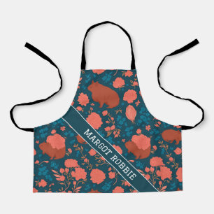 Tablier Wombat Floral coloré Motif personnalisé