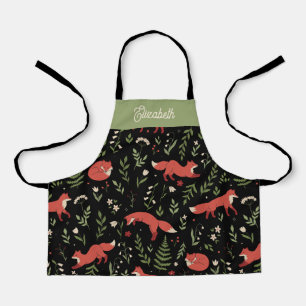 Tablier Woodland Fox Botanical Personnalisé Enfants