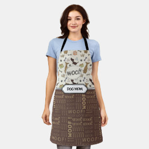 Tablier WOOF! Amoureux des chiens - Motif personnalisé de