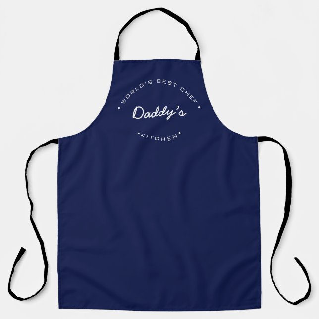 Tablier World's Best Chef daddy Navy blue Personalized  (Recto)