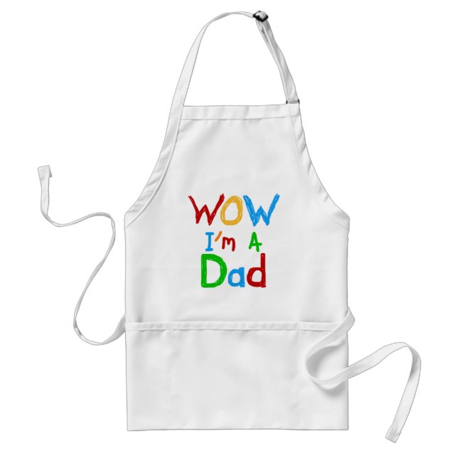 Tablier WOW Je suis un t-shirt papa et des GIfts (Devant)