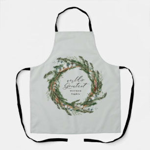 Tablier wreath script moderne mondes plus grand cadeau fam
