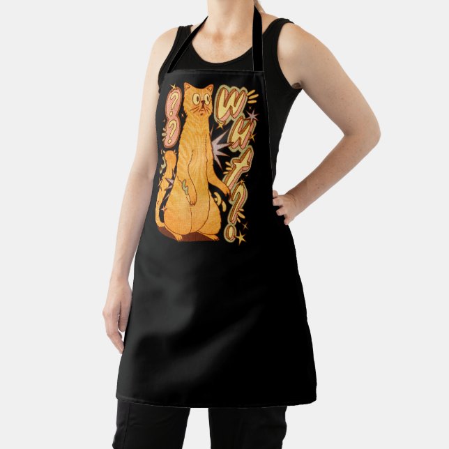 Tablier Wut ? / Illustration d'un chat orange (Insitu)