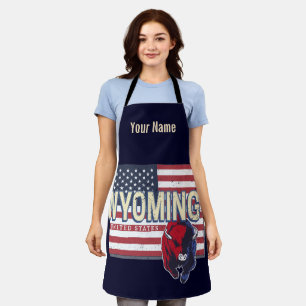 Tablier Wyoming États-Unis Retro State Carte Vintage États