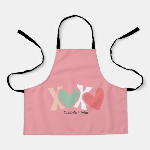 Tablier "XOXO" coloré de la Saint-Valentin