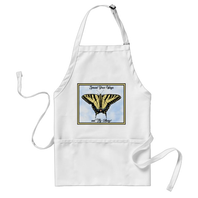 Tablier Yellow Swallowtail Butterfly Blue Sky Personalized (Devant)