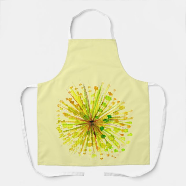 Tablier Yellow wildflower dandelion watercolor flower (Recto)