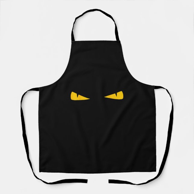 Tablier yeux jaunes de chat effrayant (Recto)