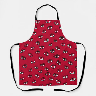 Tablier Yeux Rouges Motif Gothique Abstrait Sombre Design