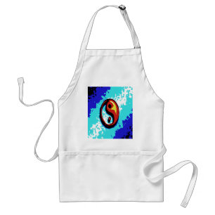 Tablier Yin Yang Sign Red and Blue Artistic