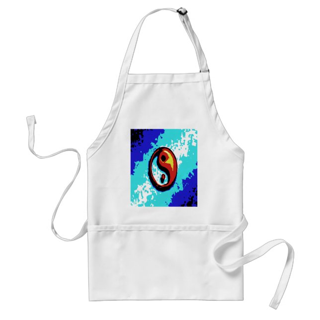 Tablier Yin Yang Sign Red and Blue Artistic (Devant)