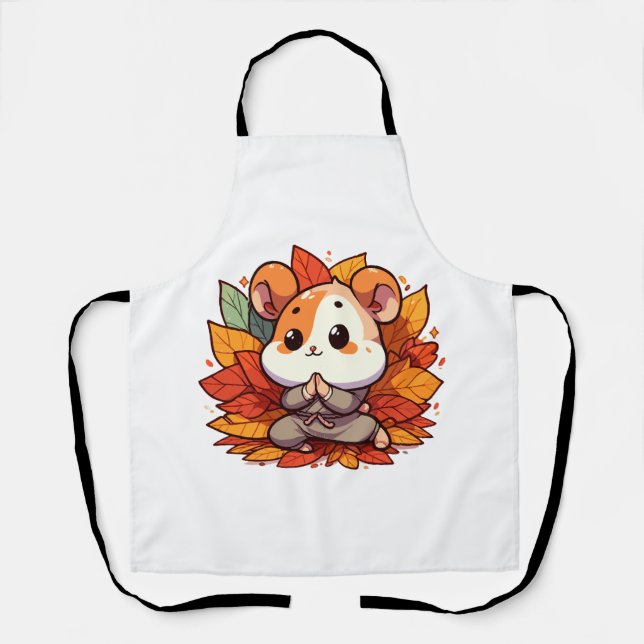Tablier Yoga de hamster automnal kawaii (Recto)