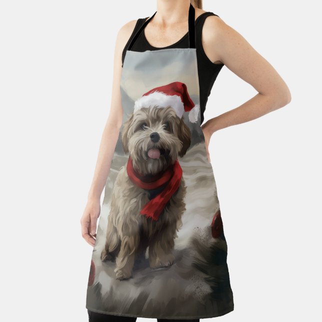 Tablier Yorkipoo Chien dans la neige Noël (Insitu)