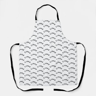 Tablier Your name Apron in Black and White