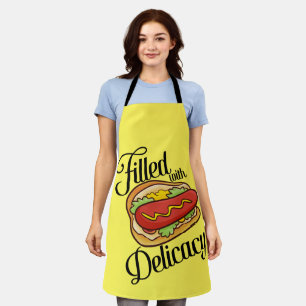Tablier Yummy Delicacy Hotdog Carton Apron