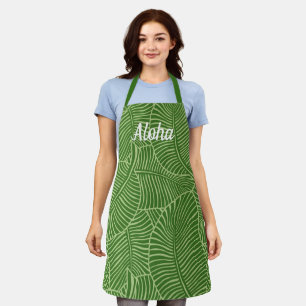 Tablier Zebra Palm Hawaiian Tropical Palm Green