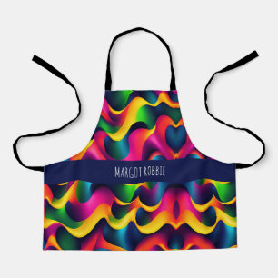 Tablier Zebra Strides Waves Rainbow Isométrique Motif